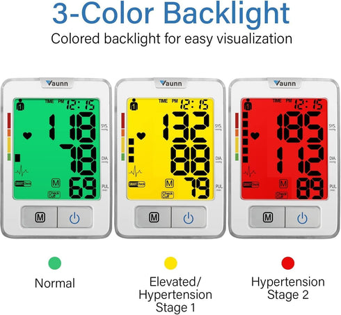 Vaunn Medical Automatic Blood Pressure Machine with Large Cuff, Digital Monitor, Upper Arm Cuff 8.7-16.5" (vB100A)