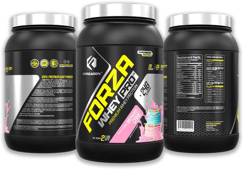 Forzagen Whey PRO Low Carb Protein Powder, 24g Protein per Serving, Birthday Cake, 2 lbs. (28 Servings)