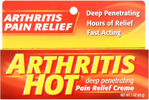 Arthritis Hot Pain Relief Creme, 3 oz, Pack of 2 for Soothing Comfort.
