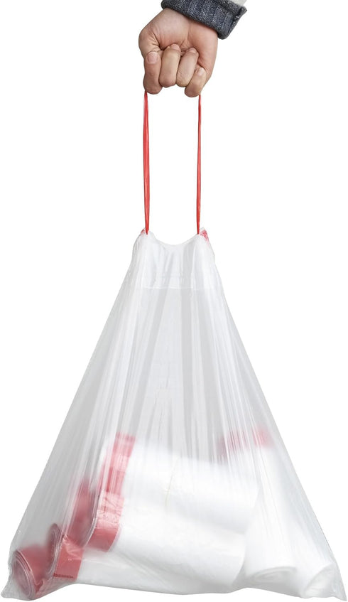 13 Gallon Kitchen Drawstring Trash Bags, Heavy Duty, Clear, 105 Counts