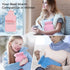 Microwaveable Silicone Hot Water Bottle with Cover (1 Liter), MEETRUE BPA-Free Hot Water Bag for Pain Relief, Hot &