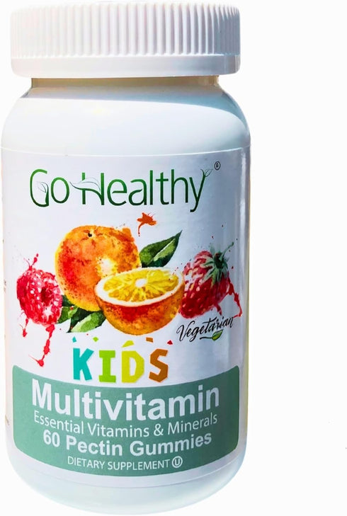 Go Healthy Kids Multivitamin Gummies - Immune Support, Kosher, Halal, Non-GMO, Gluten-Free, 30 Servings