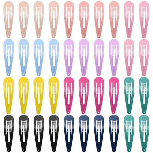 Snap Hair Clips for Women Girls, Funtopia 40 Pcs 7cm / 2.8 Inch Long No Slip Metal Hair Clips for Thick Hair (Mixed