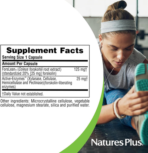 Natures Plus Herbal Actives Coleus Forskohlii, 60 Vegetarian Capsules, Gluten Free