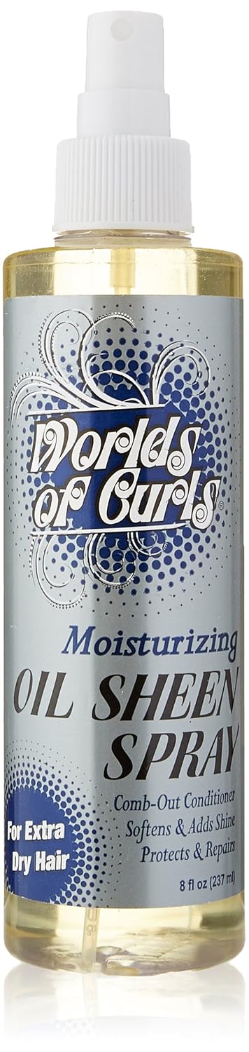 Worlds Of Curls Comb Out Conditioner & Oil Sheen Spray, Extra Dry Hair, 8 Oz