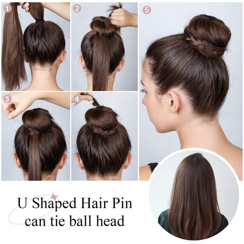 U Shaped Hair Pins IKOCO 2.4inch Bun Hair Pins for Women with Storage Box, Gold