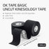 OK TAPE Basic Original Cotton Kinesiology Tape (2 Pack) - Elastic Water Resistant Therapeutic Athletic Tape, Black