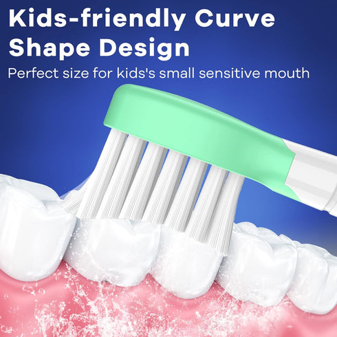 Toptheway Kids Replacement Heads for Philips Sonicare: Kids 3+ Compact Sonic Electric Toothbrush Heads (4 Pack)