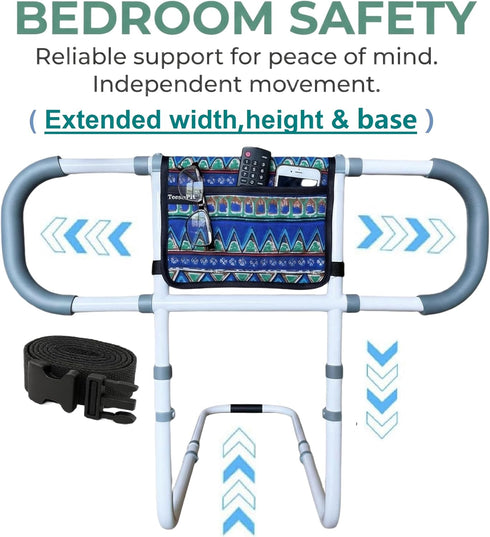 TerseFit 350lbs Adjustable Bed Rails for Elderly Adults Safety; Bedrails for Seniors; Bedside Handrails Stand Assist
