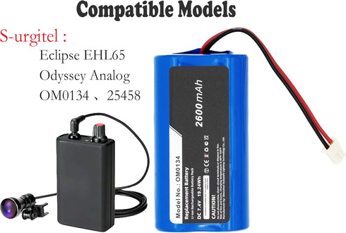 TAWUZUOR OM0134 EHL65 EHL-65 25458 7.4V/2600mAh Battery Compatible with Odyssey Analog Eclipse