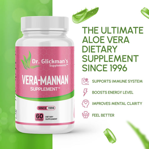 Vera-mannan Aloe Vera Supplement, 1 Bottle, 60 Capsules