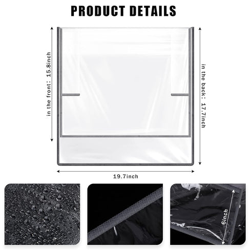 Hoolerry 4 Pcs Salon Chair Cover Clear Chair Covers Salon Equipment Clear Plastic Salon Chair Cover for Most Standard Salon Chairs Office Chairs Christmas (Dark Gray Edge)