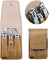 Nail Clipper Set, 6 Pcs Stainless Steel Toenail Clippers and PU Leather Manicure Set, Gift Ideas (Beige)