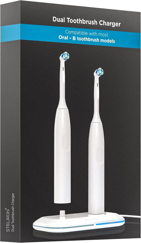 Galvanox 2-in-1 Dual Toothbrush Charger for Oral B Electric Toothbrushes, Replacement for 3757, Works with Braun OralB