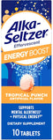Alka-Seltzer Energy Boost: Daily Energy Supplement with Caffeine & Guarana, 10ct Fizzy Tablets, Sugar-Free