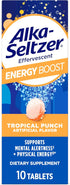Alka-Seltzer Energy Boost: Daily Energy Supplement with Caffeine & Guarana, 10ct Fizzy Tablets, Sugar-Free