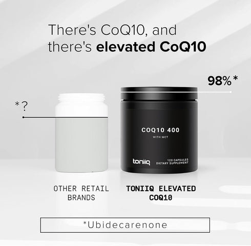 Ultra High Purity CoQ10 400mg, 98% Purified, MCT Oil for Bioavailability, 120 Veggie Capsules