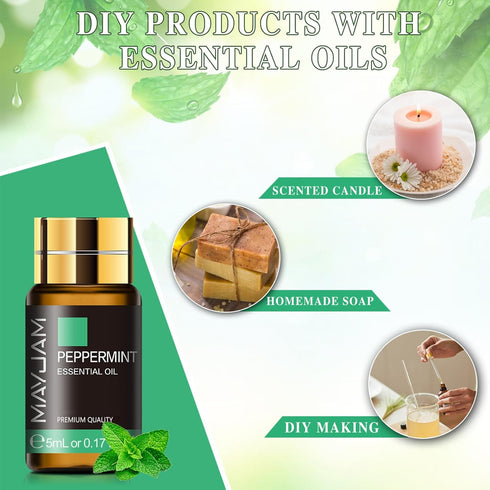 Tea Tree 20 Pcs Pure Essential Oil Gift Set - 5ML for Diffuser, Skin Care, Massage, and DIY Candle Making.