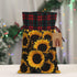 RLDOBOFE Christmas Gift Bags With Drawstring A bouquet of black sunflowers Christmas Burlap Gift Bag Christmas