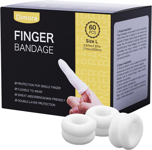 Dimora Finger Cots, Pack of 60 (Large Size) Finger Protectors, Breathable Bandages