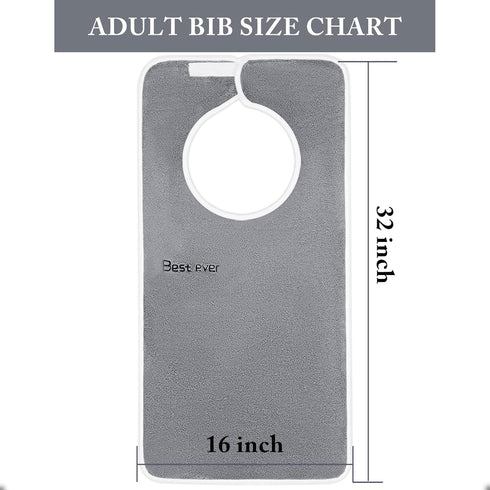 Set 3 of Ultra Soft Adult Bibs - Adjustable Dining Protectors for Comfort