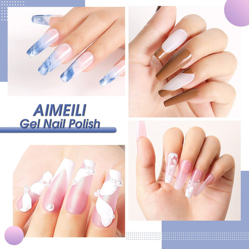 AIMEILI Nail Art Brushes Set, Dual-ended Nail Art Liner Brush Pen for Gel Polish Painting Tools