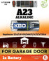 Key Battery Outlet Garage Door Opener Battery - Single A23 Alkaline - 12V High-Stability Garage