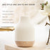 Settings Sacred Lotus Love Ceramic Essential Oil Diffuser Ultrasonic Aroma Diffuser with Wood Base, Ambient LED Light