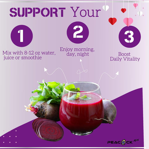 Superfood Beet Powder - Nitric Oxide, Green Tea, BCAA, L-Arginine, L-Citrulline for Heart Health Support, Non-GMO Berry