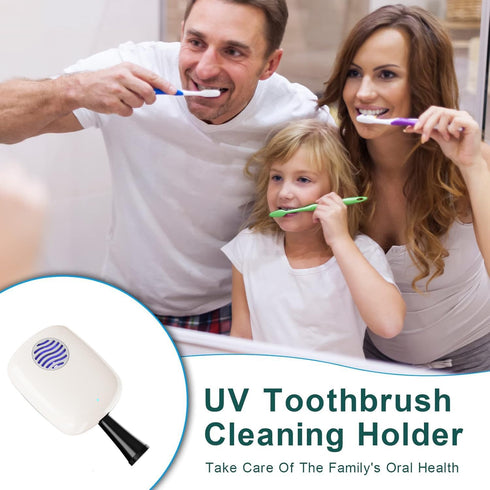 UV-C Toothbrush Sanitizer Cover Case and Holder Electric Travel Toothbrush Cover with Holder for Any Toothbrush Head