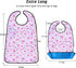 VOPHIA Washable Adult Bibs for Women - Reusable Waterproof Clothing Protector with Crumb Catcher