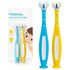 Frida Baby Triple-Angle Toothhugger Training Toddler Toothbrush, 2 Pack (Yellow + Blue) for Ages 2 Years and Up