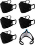WITHMOONS Washable Reusable Cloth Face Mask, 3-Ply Mouth Shield with Nose Wire, 6PACK EU0304