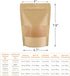 Kingrol 150 Count Kraft Paper Bags - 4.7 x 7.8 Inch with Resealable Lock Seal Zipper & Transparent Window