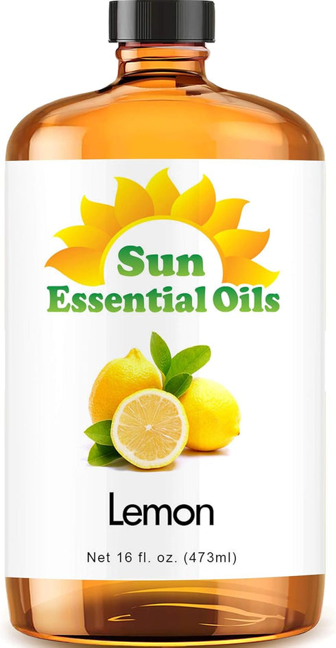 Sun Essential Oils 16oz - Lemon Essential Oil - 16 Fluid Ounces for Cleaning & Candle Making