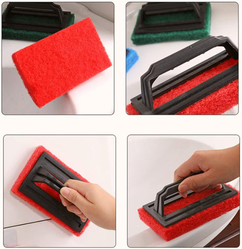 RYUJNDK Excellent Scrub Sponge Brush With Handle For Ideal For Ceramic Tile Glass Shower Door Bathtub Grout Floor Tub