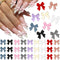 RODAKY 200PCS Bow Nail Charms, Colorful 3D Bowknot Charms for Nail Art Design, Resin Flatback Bow Nail Studs for
