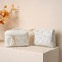 2 Pcs Large Quilted Makeup Bag - Cotton Quilted Toiletry Bag for Women, Cute Kawaii Travel Cosmetic Bags (03 Lightblue