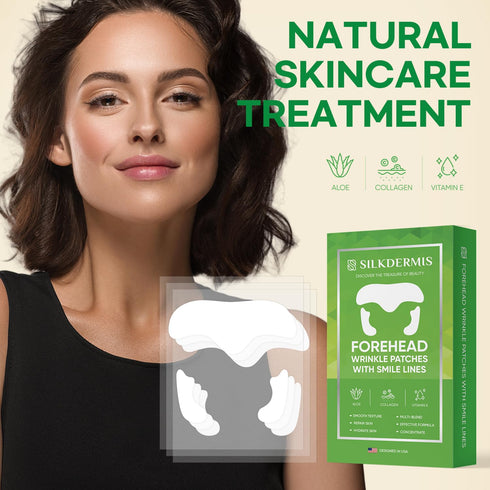 Forehead Wrinkle Patches 12Pcs with Smile Line Patches 24Pcs with Aloe, Collagen, and Vitamin E for Treatment
