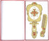 Nerien Antique Mirror Comb Set, Vintage Metal Handheld Makeup Mirror with Comb, Gold-1