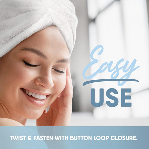 MICRODRY Ultra-Absorbent Hair Towel Wrap, Quick-Drying Microfiber Hair Towels, Machine-Washable, One Size Fits All,