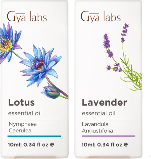 Lotus Essential Oil for Skin & Lavender Essential Oil for Diffuser Set