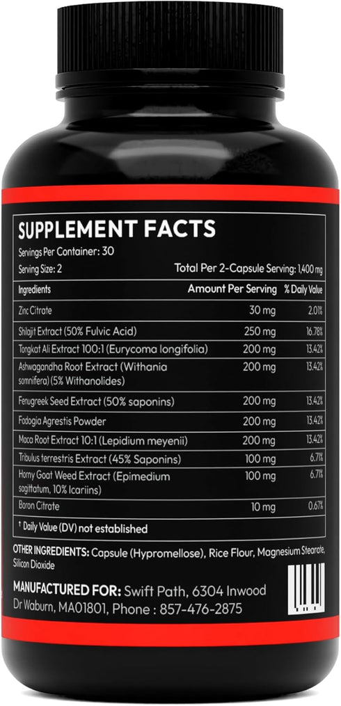 Swift Path Venture 60 Supreme Vitality for Men Daily Energy & Wellness Support Clean, Stimulant-Free Supplement