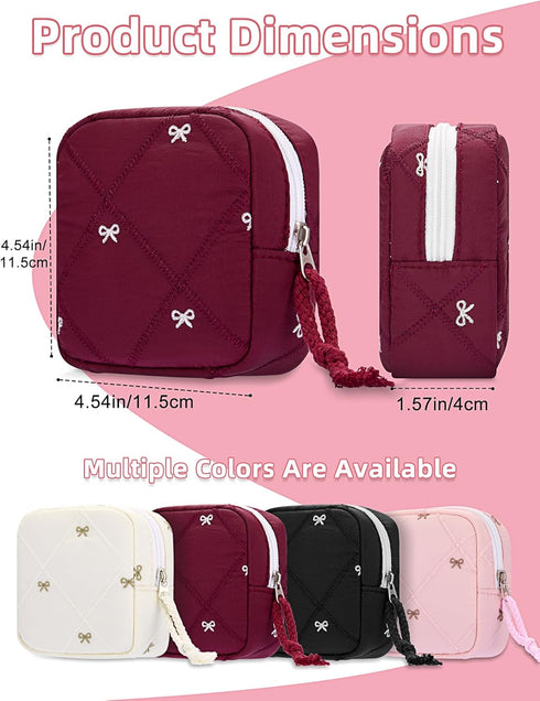 SERTRI Period Bag for Girls, Quilted Period Pouch for Women, Sanitary Napkin Storage Bag Menstrual Pad Pouches Tampon