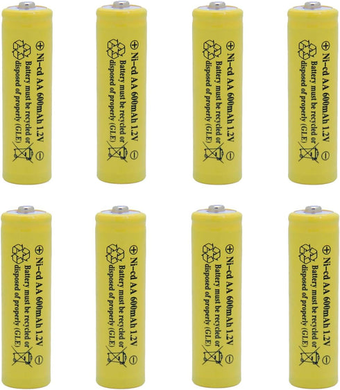 QBLPOWER 600mah 1.2v 2A (8 Pack ni-cd aa Rechargeable Battery for Solar Solar Batteries for Outdoor Solar Lights AA