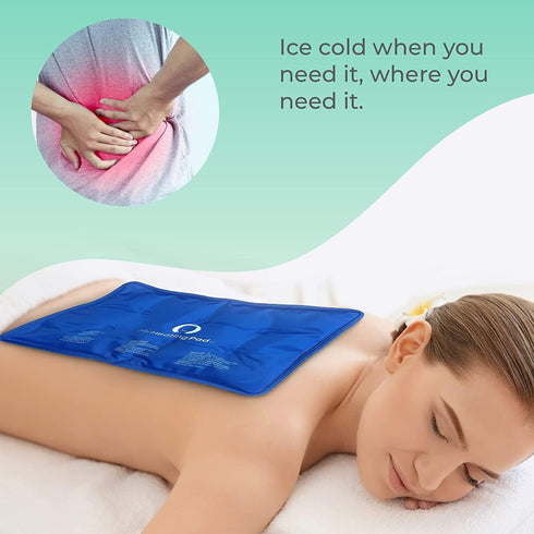 Rectangle Gel Pad - 15''x11'' Reusable Gel Ice Pack for Arm, Leg, Knee, Back - 1 Pack Blue, Hands-Free Application