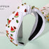 Summer Watermelon Headbands for Women, Tropical Fruit Rhinestone Crystal Wide Top Knot Hair Accessories (Fruit B-White)