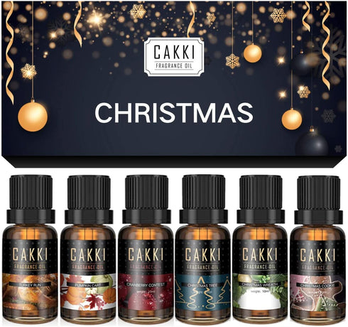 Christmas Essential Oils Gift Set, for Home, for Diffuser, 6x10mL, CAKKI Premium