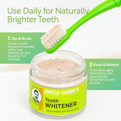 Uncle Harry's Spearmint Sensitive Teeth Whitening Toothpaste Polish | Natural SLS Free Freshens Breath & Promotes