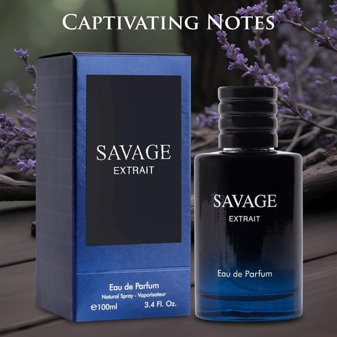 Savage Extrait Eau De Parfum for Men - 100ml Cologne with Grapefruit, Lavender & Rich Wood Notes